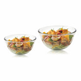 SignoraWare Borosilicate Glass Mixing Bowl Set | Microwave Safe | Baking & Serving | Ideal for Marinating Dishes & Whisking Cream | Crack Resistant | Gifting Set ( 500ml + 1 Ltr | Set of 2)