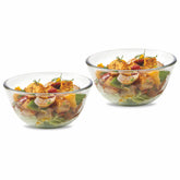SignoraWare Borosilicate Glass Mixing Bowl Set | Microwave Safe | Baking & Serving | Ideal for Marinating Dishes & Whisking Cream | Crack Resistant | Gifting Set ( 1 Ltr x 2 | Set of 2)