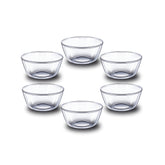 SignoraWare Delicious Borosilicate Glass Mixing Bowl Set | Microwave Safe | Crack Resistant | Great for parties & Gatherings | Ideal for Serving Sweets | Gifting Set ( 220ml | Set of 6)