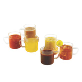 SignoraWare Vintage Borosilicate Glass Drinking Mug | Microwave safe | Airtight & Leakproof | Heat Resistant | Durable | Crystel Clarity | Ideal for Juice, Tea & Milk ( 200mlx6 | Set of 6)