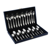 SignoraWare COSTA RICA Stainless Steel Cutlery Set | High-Grade Stainless Steel Spoons & Forks | Durable & Rust-Resistant | Gifting Set for Dining | Ideal for Serving ( Set of 24.pcs | Steel )