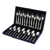SignoraWare LOGOS Stainless Steel Cutlery Set | High-Grade Stainless Steel Spoons & Forks | Durable & Rust-Resistant | Gifting Set for Dining | Ideal for Serving ( Set of 24.pcs | Steel )
