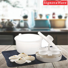 Signoraware BPA Free Plastic Microwave Cooker | Microwave Safe | Ideal for Making Idli, Dhokla & Steaming Veggies or More | Perfect for Indian Dishes | Best for Quick & Healthy Food ( 3Ltr)