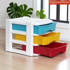 SignoraWare Modular BPA Free Plastic Big Organiser 3 Tier | Modular & Stackable Design | Smooth Pull Drawers | Compact & Space-Saving | Home, Office, Craft & Garage Use  ( 6.5Ltr x 3 | Multicolour )