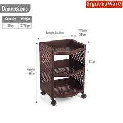 SignoraWare Smart BPA Free Plastic Organiser | Modular Design | Designed to fit on countertops | Easy to Clean | Lightweight & Durable| Ideal for organizing daily-use spices  ( 20kg |Set of 3 )