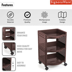 SignoraWare Smart BPA Free Plastic Organiser | Modular Design | Designed to fit on countertops | Easy to Clean | Lightweight & Durable| Ideal for organizing daily-use spices  ( 20kg |Set of 3 )