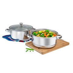 SignoraWare All rounder Two Tier Stainless Steel Steamer 18cm | Energy & Time Efficient | Healthy Cooking | Ideal for Making Idlis, Momos, Modak & Dhokla | Healthy way to prepare delicate proteins.