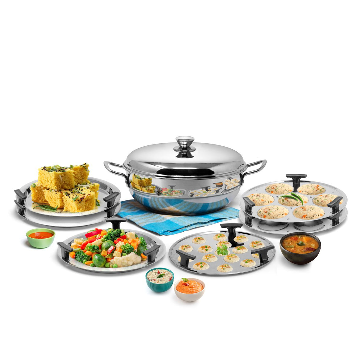 Signoraware All Rounder Tri Ply Stainless Steel Multi Kadhai With Sandwich Bottom | Induction & Gas Stoves Compatible | Even heat | Ideal for Frying, Curries & Everyday Cooking  ( 5 Ltr | Steel )