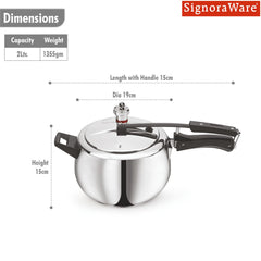 SignoraWare Artista Tri-Ply Stainless Steel Shallow Tasla Set | Faster Cooking | Induction Friendly Cookware | Ideal For Boiling, Frying, Serving & Mixing ( 1.6Ltr + 2.1Ltr + 2.5Ltr | Setof3 | Steel )