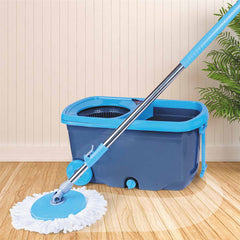 Signoraware Advance fine & Shine Cleaning Mop | Sturdy Drying Basket | 2 Microfibre Refills | Ideal for Wet & Dry Cleaning | Easy Drag Handle for Lifting | 360Â° Spin Floor Cleaning Mop ( Multicolour )