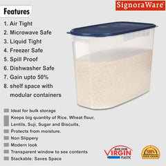 SignoraWare Rice Dispenser BPA Free Plastic Multipurpose Container | Dishwasher safe | Airtight & Leakproof | Kitchen & Pantry Storage | Ideal for Atta, Rice & Sugar Storage  ( 16 Ltr )