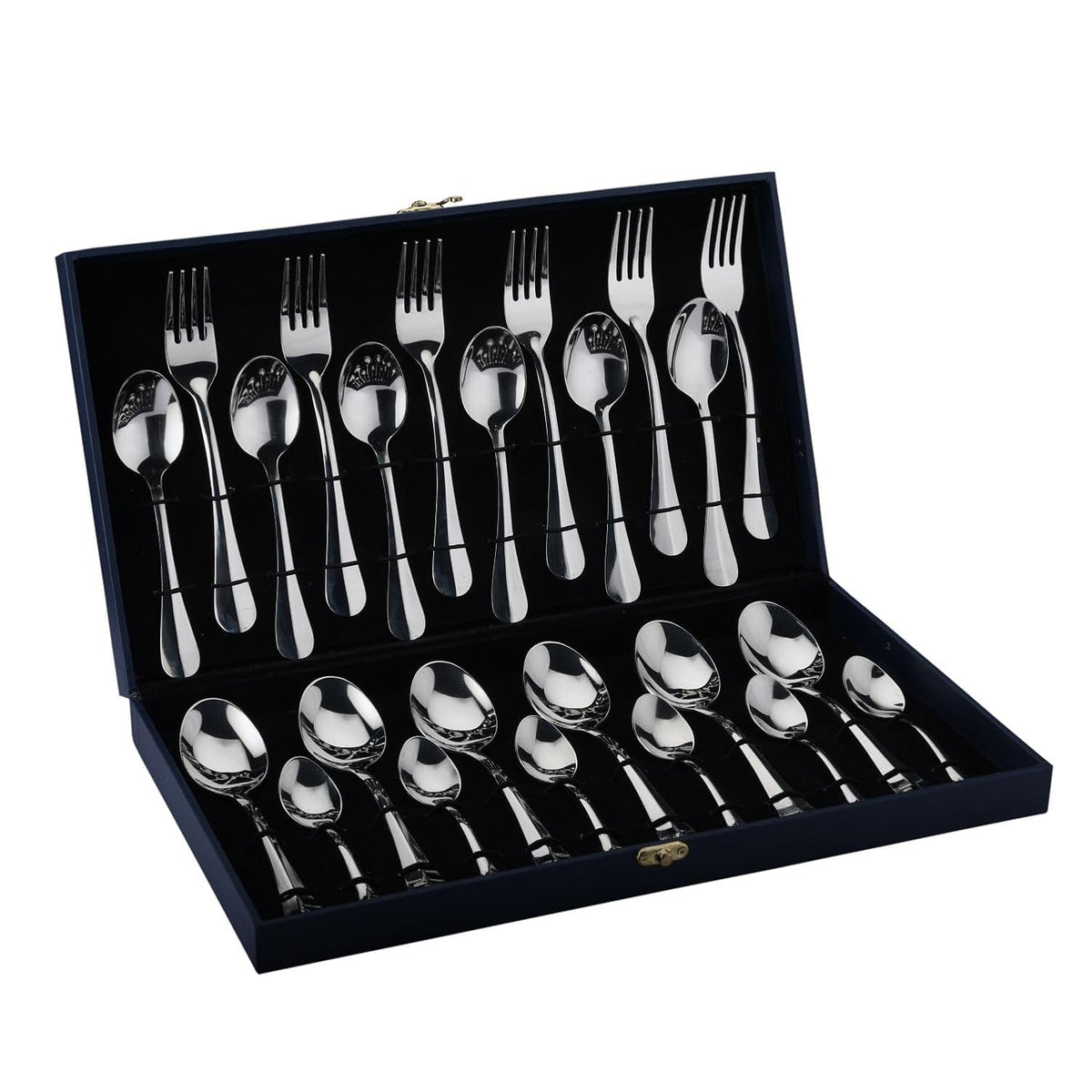 SignoraWare BUDGET Stainless Steel Cutlery Set | High-Grade Stainless Steel Spoons & Forks | Durable & Rust-Resistant | Gifting Set for Dining  | Ideal for Serving  ( Set of 24.pcs | Steel )